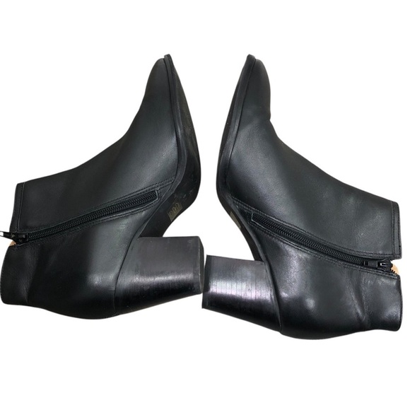 Driver Club USA St James Leather Comfort Boot Sz 8 Black Block Heel Minimalist - Picture 6 of 13